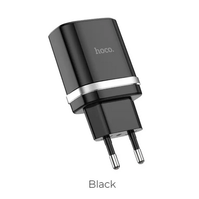 Зарядний пристрій для телефону мережевий (адаптер) Hoco C12Q 1xUSB QC 3.0 Чорний