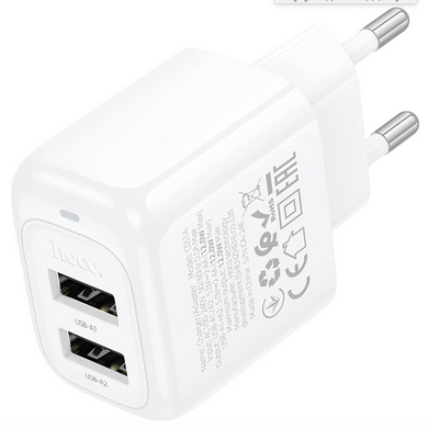 Сетевое зарядное устройство Hoco CS51A 2USB 2.44A White