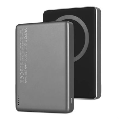 Зовнішній акумулятор Power Bank з MagSafe Veron Q22 10000mHa 22.5W Silver (Срібний)