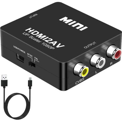 Перехідник конвертер HDMI2AV HDMI (M) to AV (тюльпан) (P) Black