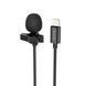 Мікрофон петличка Hoco Lavaller L14 Lightning Black, Чорний
