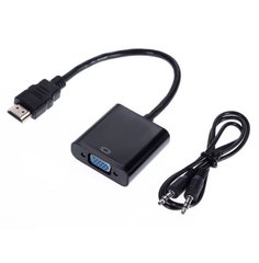 Переходник HDMI to VGA with AUX Cable Black