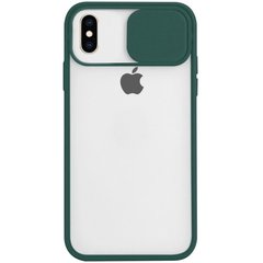 Чехол накладка TPU Camshield Matte с крышкой на камеру для iPhone X/iPhone Xs 5.8" Green
