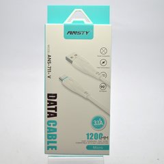 Кабель ANSTY ANS-711-V Micro USB 3.1A 1.2M White