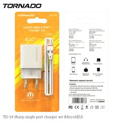 МЗП Tornado TD-14 with Micro USB cable 1USB 2.1A White