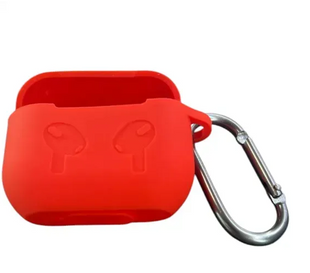 Чехол накладка с карабином Silicon Case для AirPods 3 Red