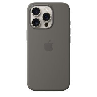Чехол накладка Silicon Case с MagSafe Splash Screen для Apple iPhone 16 Pro Stone Grey (Серый)