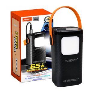 Внешний аккумулятор Power Bank Ansty AP-098 40000 mAh PD65W + 22.5W Black