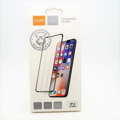 Защитное стекло 3D Tiger Glass для iPhone 6/6S (0.3mm) + задняя пленка White