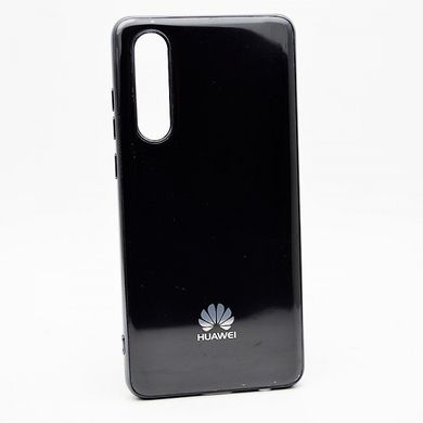 Чохол глянцевий з логотипом Glossy Silicon Case для Huawei P30 Black