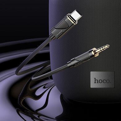 Кабель AUX Hoco UPA30 Type-c to 3.5mm (P) 1M Black (Черный)