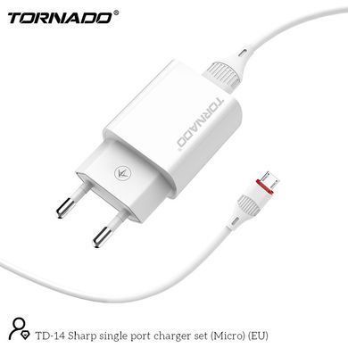 СЗУ Tornado TD-14 with Micro USB cable 1USB 2.1A White, Белый