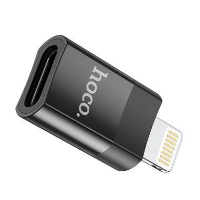 Перехідник OTG Hoco UA17 USB to Lightning/Type-c Black, Чорний