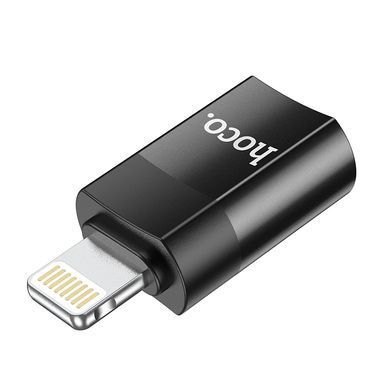 Перехідник OTG Hoco UA17 USB to Lightning/Type-c Black, Чорний
