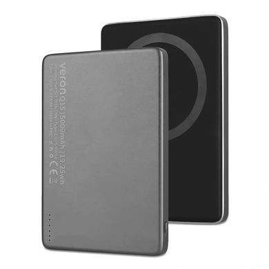 Внешний аккумулятор Power Bank с MagSafe Veron Q15 5000mAh 15W Silver (Серебряный)