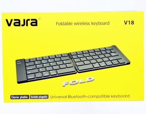 Беспроводная складная клавиатура Bluetooth VAJRA V18 Black (EN)
