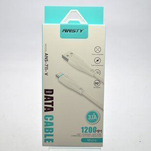 Кабель ANSTY ANS-711-V Micro USB 3.1A 1.2M Black