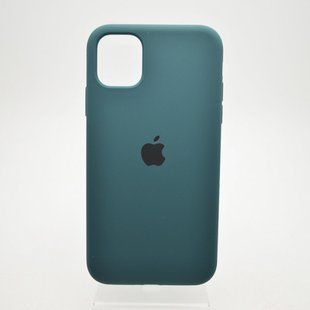 Чехол матовый с логотипом Silicon Case Full Cover для iPhone 11 Dark Green