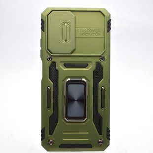 Чехол противоударный с кольцом Armor Case CamShield для Xiaomi Redmi Note 11/Redmi Note 11s Dark Olive