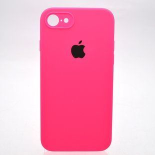 Чехол силиконовый с квадратными бортами Silicon case Full Square для iPhone 7/iPhone 8/iPhone SE 2020/2022 Barbie Pink