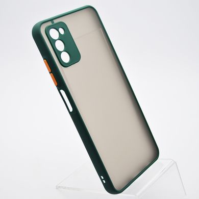 Чехол с полупрозрачной задней крышкой Matte Color Case Full Camera для Samsung A037 Galaxy A03s Зеленый