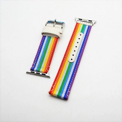 Ремінець для iWatch 38mm/40mm/41mm Sport Nylon Design White Rainbow