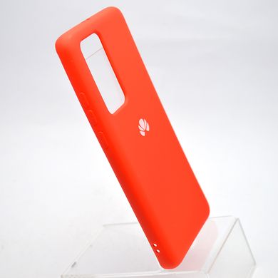 Чехол накладка Silicon Case Full Cover для Huawei P40 Pro Red/Красный