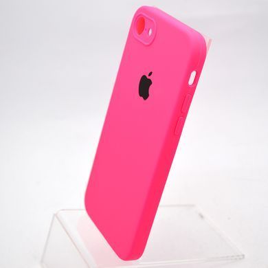 Чохол силіконовий з квадратними бортами Silicon case Full Square для iPhone 7/iPhone 8/iPhone SE 2020/2022 Barbie Pink