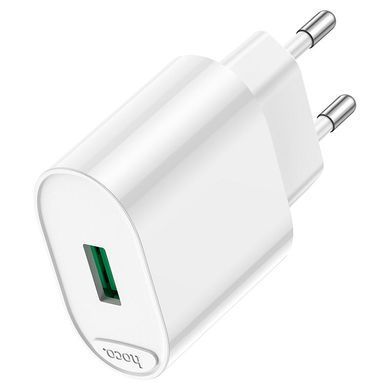 Сетевое зарядное устройство Hoco C109A Fighter 1USB QC 3.0 18W с кабелем USB - Type-C White