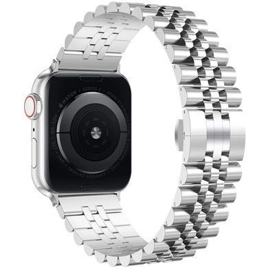 Ремешок для Apple Watch 42mm/44mm/45mm/49mm Bead Rolex Design Silver (Серебряный)