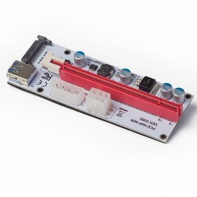 Рейзер (Riser) Card PCI Express Ver.008S PCI-E 1X to 16X (6 pin/MOLEX/Sata) USB 3.0