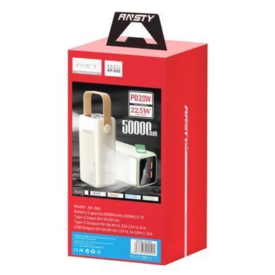 Зовнішній акумулятор Power Bank Ansty AP-065 50000 mAh 22.5W+PD20W Black