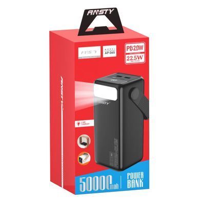 Зовнішній акумулятор Power Bank Ansty AP-065 50000 mAh 22.5W+PD20W Black