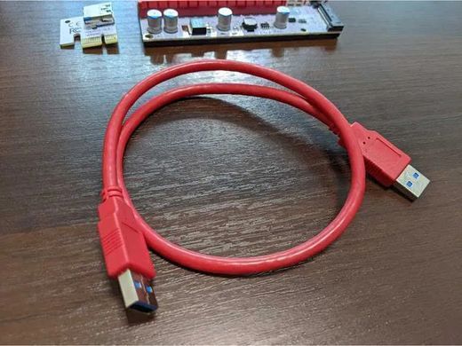 Рейзер (Riser) Card PCI Express Ver.008S PCI-E 1X to 16X (6 pin/MOLEX/Sata) USB 3.0