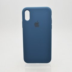 Чехол матовый с логотипом Silicon Case Full Cover для iPhone X/Xs Pacific Green