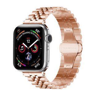 Ремешок для Apple Watch 42mm/44mm/45mm/49mm Bead Rolex Design Rose Gold (Розовое золото)