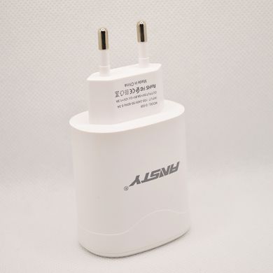 Мережевий зарядний пристрій ANSTY Q-026-A з Micro USB кабелем 1USB 3A 18W White
