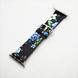 Ремешок для iWatch Leather with Flower 38mm/40mm/41mm Black-Blue