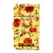 Чохол універсальний з квітами для телефону CMA Book Cover Big Flowers 5.5" дюймів Khaki Gold-Red