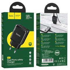 Зарядний пристрій для телефону мережевий (адаптер) Hoco N7 Speedy 2 USB 2.1 A Black