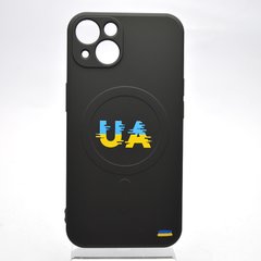 Чохол з патріотичним малюнком Silicone Case Wave Print з MagSafe для iPhone 13 Pro Max UA Чорний