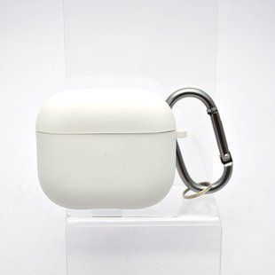 Чехол накладка Silicon Case с микрофиброй для AirPods 3 White/Белый