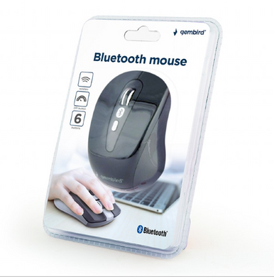 Мишка безпровідна Gembird MUSWB-6B-01 Bluetooth Black/Чорний