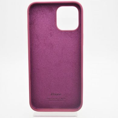 Чохол матовий з логотипом Silicon Case Full Cover для iPhone 12 Pro Max Maroon