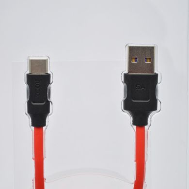 Кабель з швидкою зарядкою телефону USB HOCO X11 "Rapid" Type-C 5A Black-Red