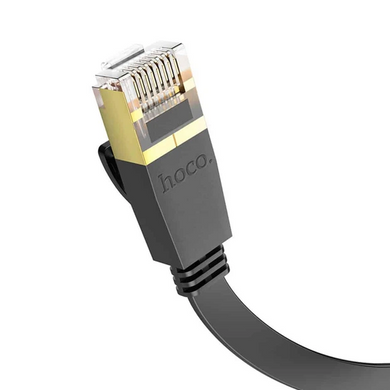 Кабель LAN Hoco US07 General pure copper flat network cable 5M Black