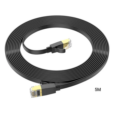 Кабель LAN Hoco US07 General pure copper flat network cable 5M Black