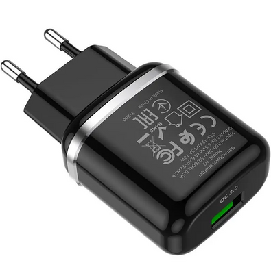 Зарядное устройство для телефона сетевое (адаптер) Hoco N3 Special 1 USB 3A QC3.0 Black