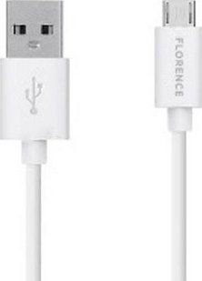 Кабель USB Florence microUSB 1m 2A White (FD-2110-WM)