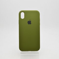 Чехол матовый с логотипом Apple Silicon Case Full Cover для Apple iPhone Xr Dark Olive